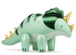 Preview: Stehender Folienballon - Dinosaurier: Triceratops - 101 x 60.5cm